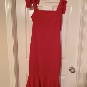 Red SHEIN Dress with Trumpet style and Bow straps